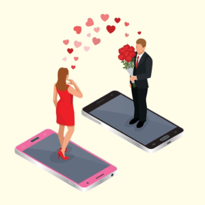 Illustration of virtual dating app