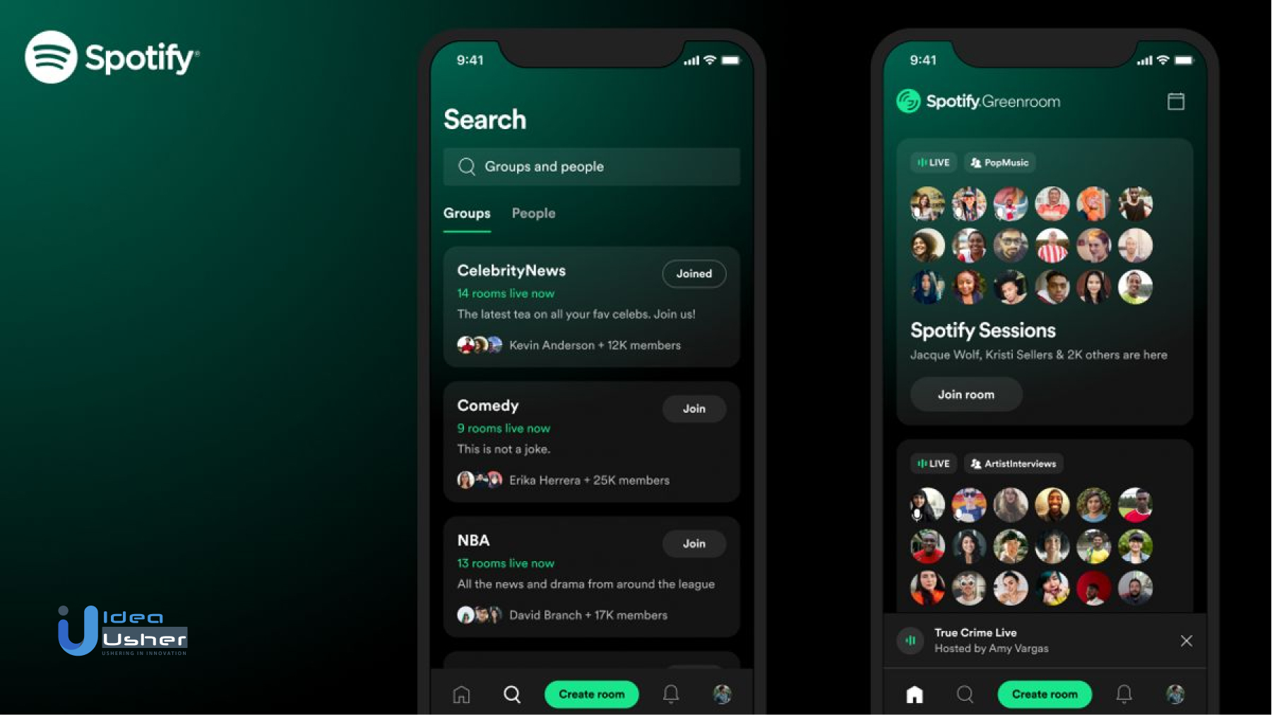spotify greenroom app features