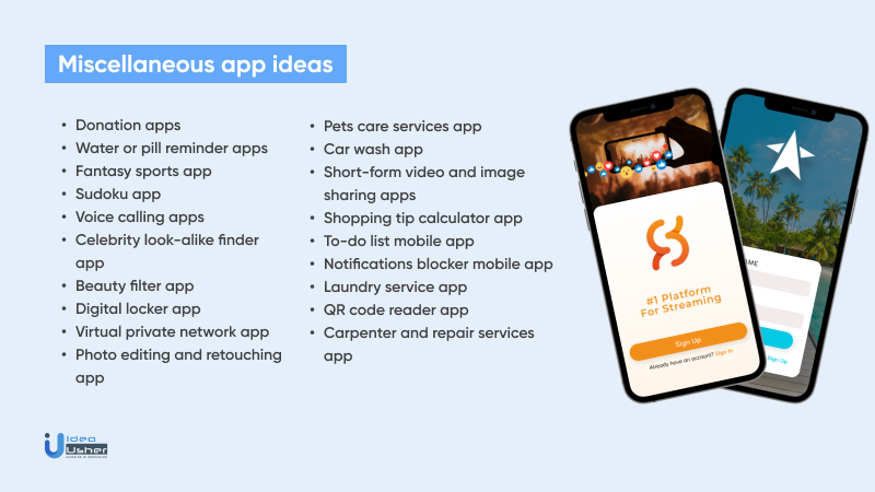 Miscellaneous app ideas