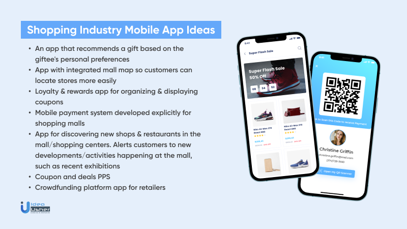 Popular shopping industry app ideas