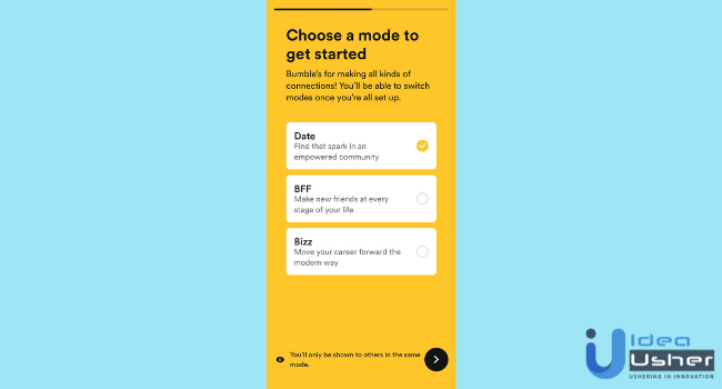 Choose A Mode on Bumble