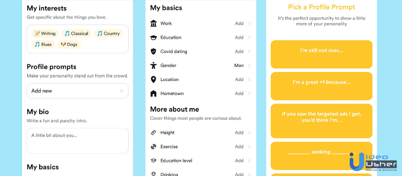 Complete your profile on Bumble dating app