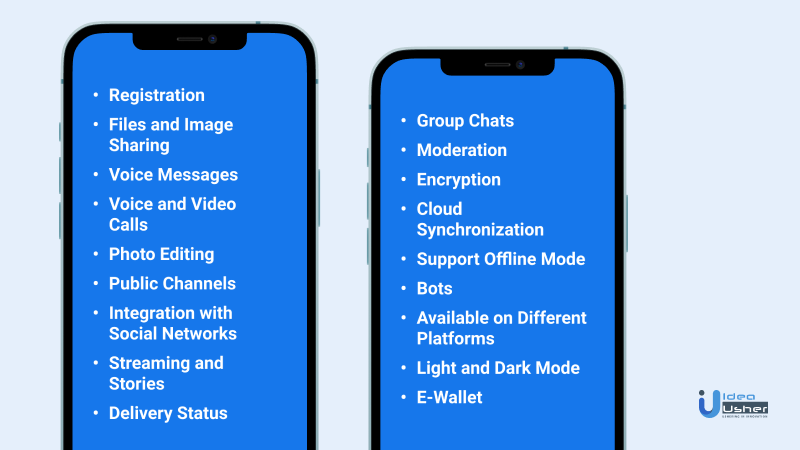 features of an app like telegram