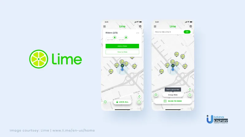 lime scooter app ui