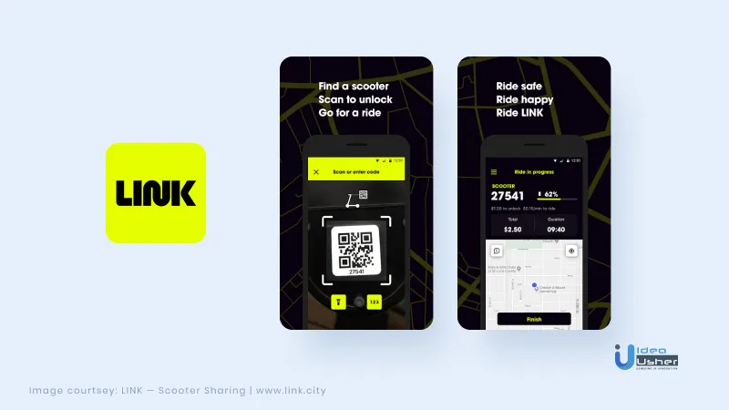 link scooter app ui