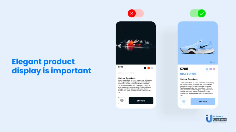 elegant product display for sneaker app