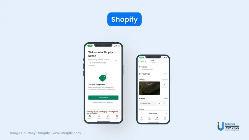 Shopify interface