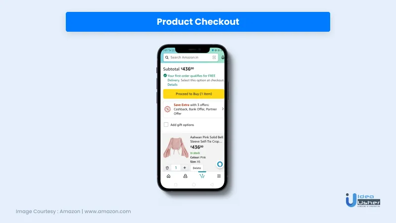 feature of eCommerce app - Product checkout