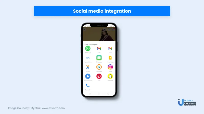 feature of eCommerce app - Social media integration