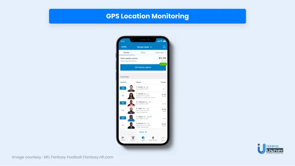 GPS location monitoring ui