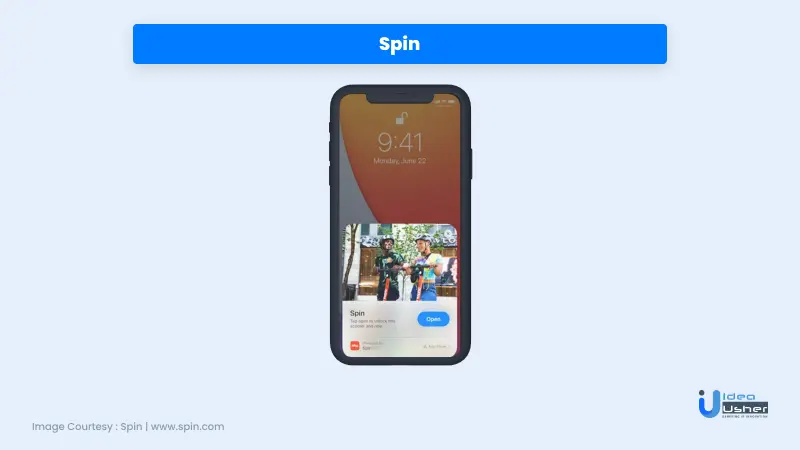 Spin app clip