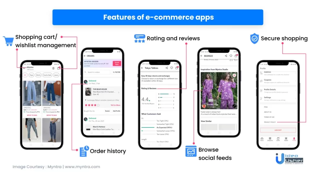 e-commerce app features