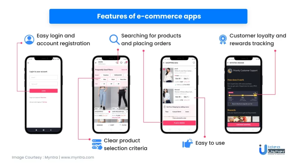 e-commerce app features