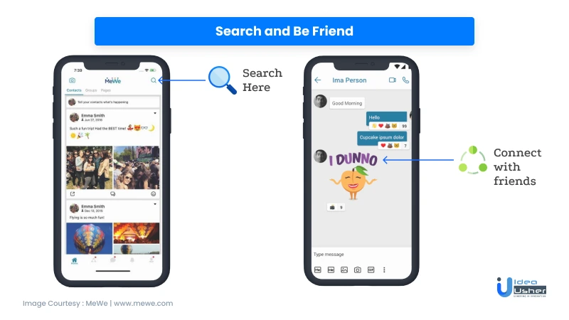 Search and be-friend option in MeWe.ui