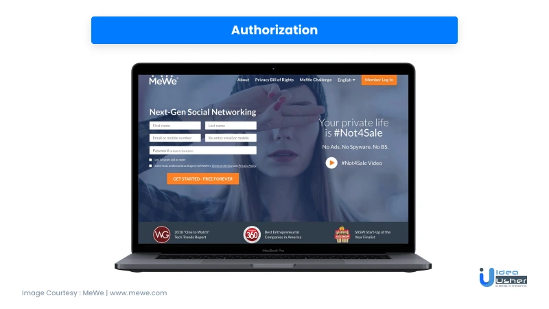 Authorization of MeWe. ui