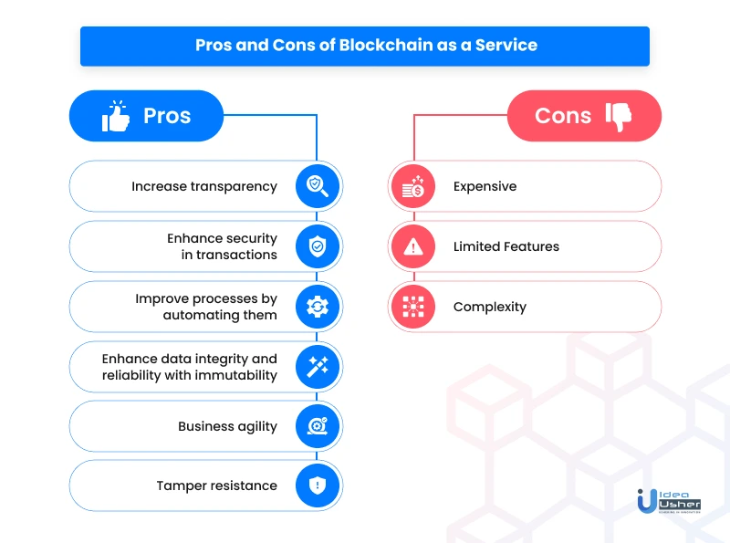 pros and cons of blockchain as a service