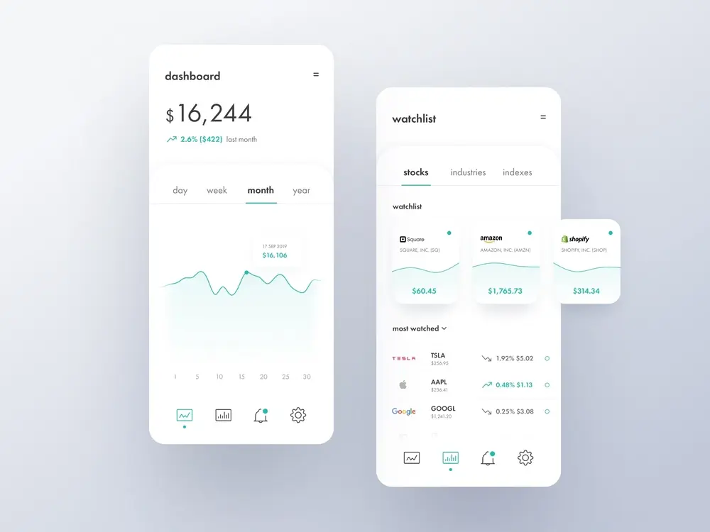 Robinhood app dashboard