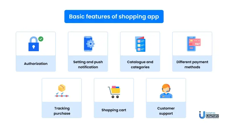 Basic features of shopping app