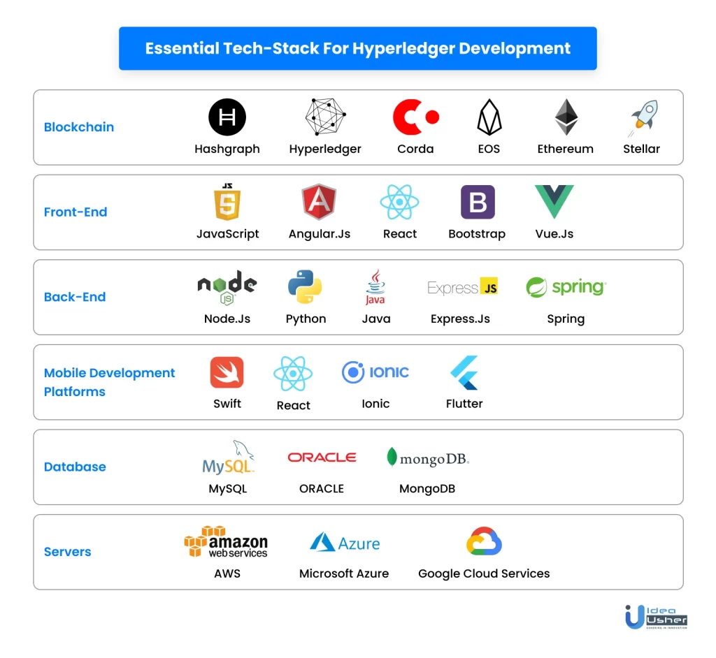 Our technology stack for hyperledger development