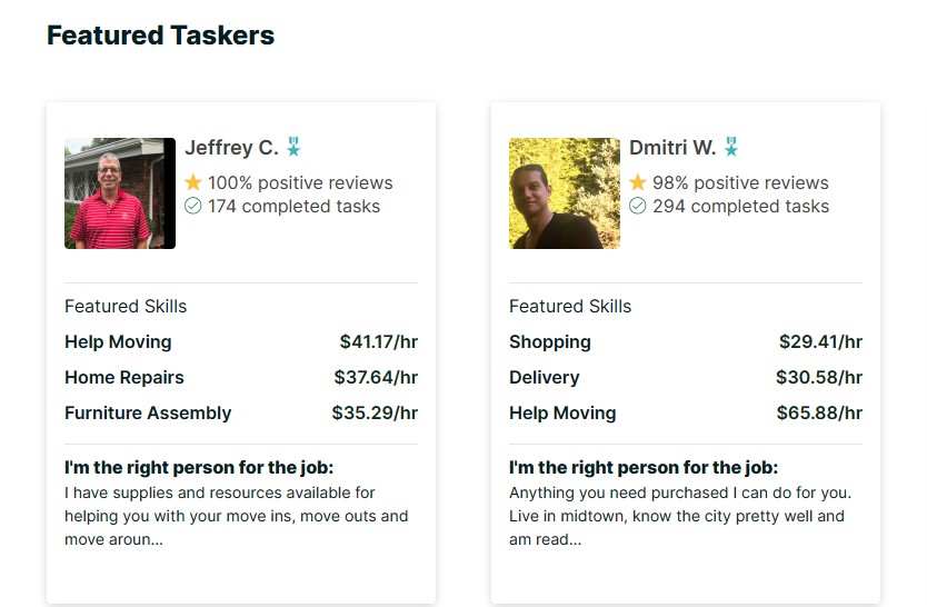 featured tasker from taskrabbit contributing in business and revenue model
