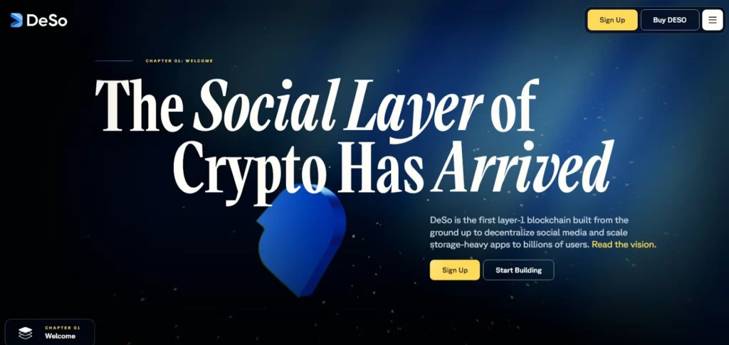 DeSo decentralized social app