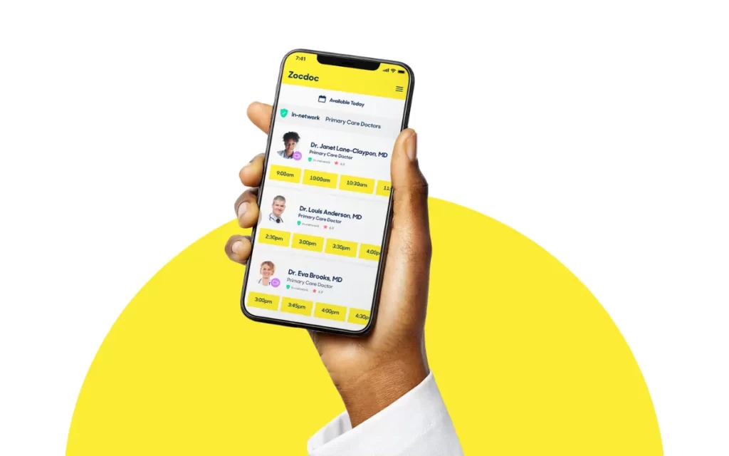 Zocdoc is a healthcare appointment scheduling app