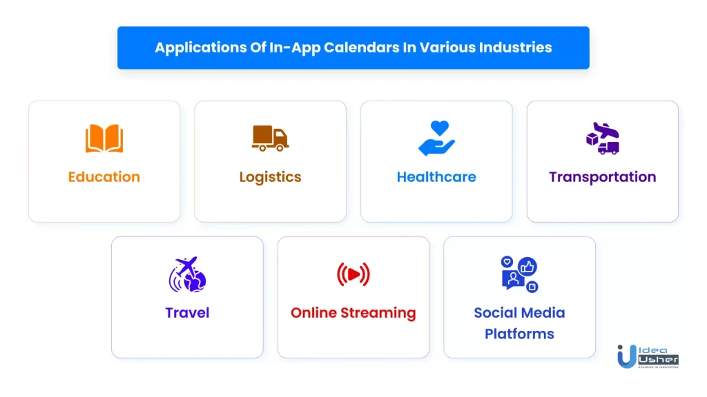 Applications of in-app calendar in various industries