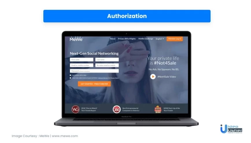 MeWe app feature Authorization