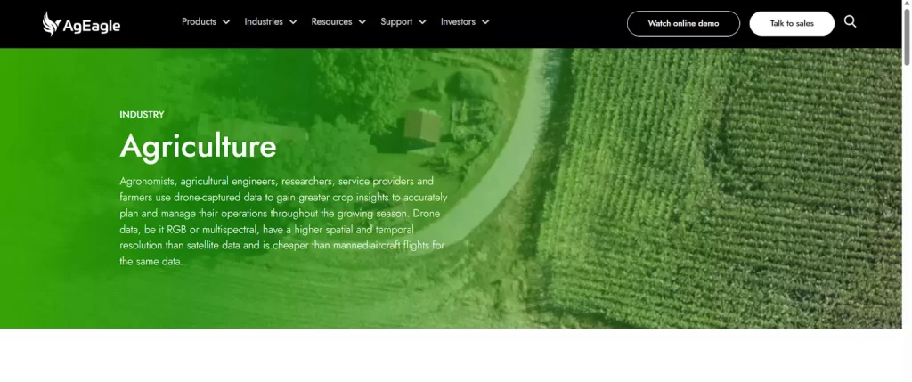 AgEagle IoT in Agriculture industry