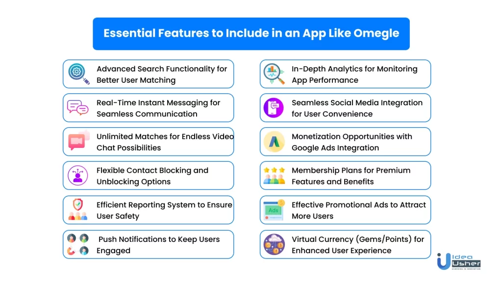 Essential Features to Include in an App Like Omegle
