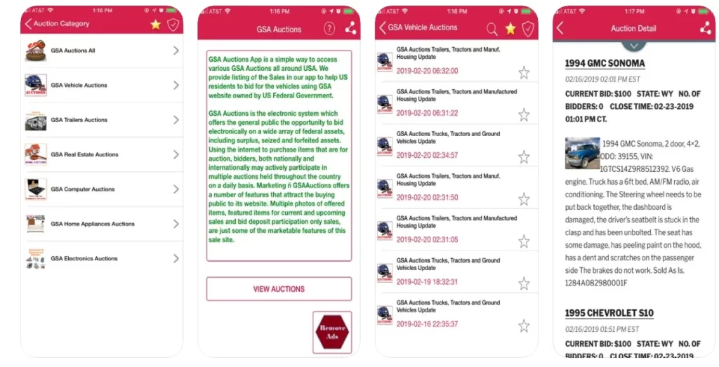 GSA Auctions online auction app