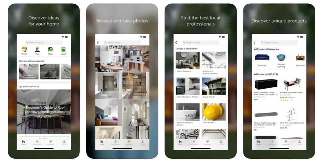 Houzz AR shopping app