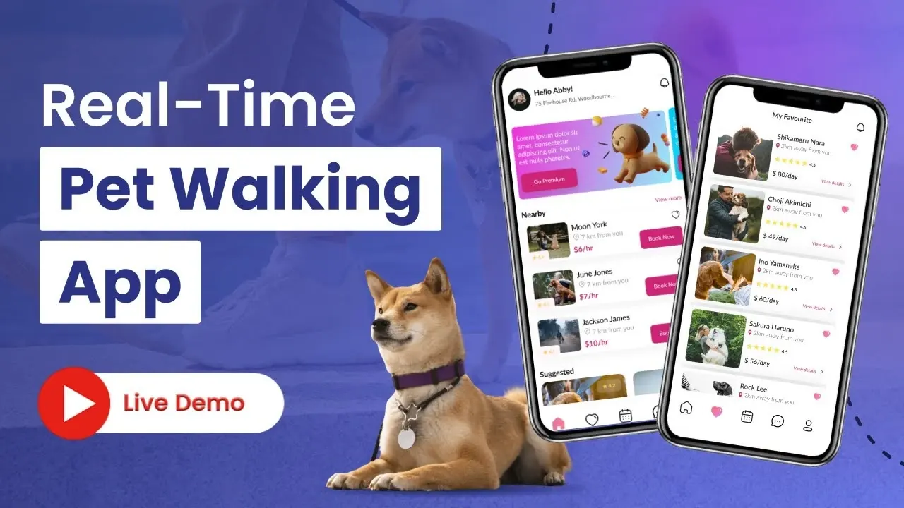 pet walking app walkthrough