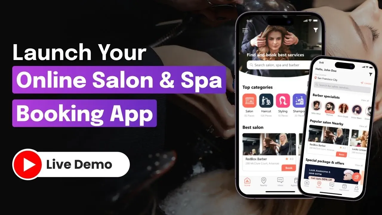 Online Salon & Spa Booking App Live Demo