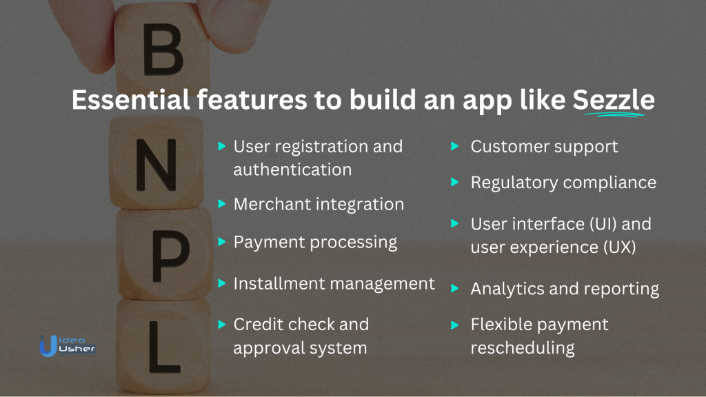 Essential features to build an app like Sezzle