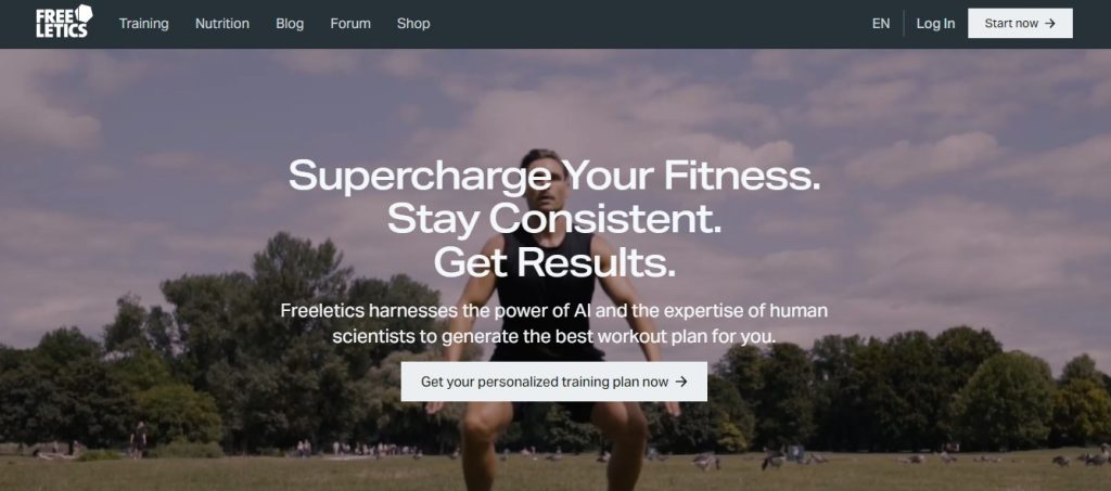 Freeletics website