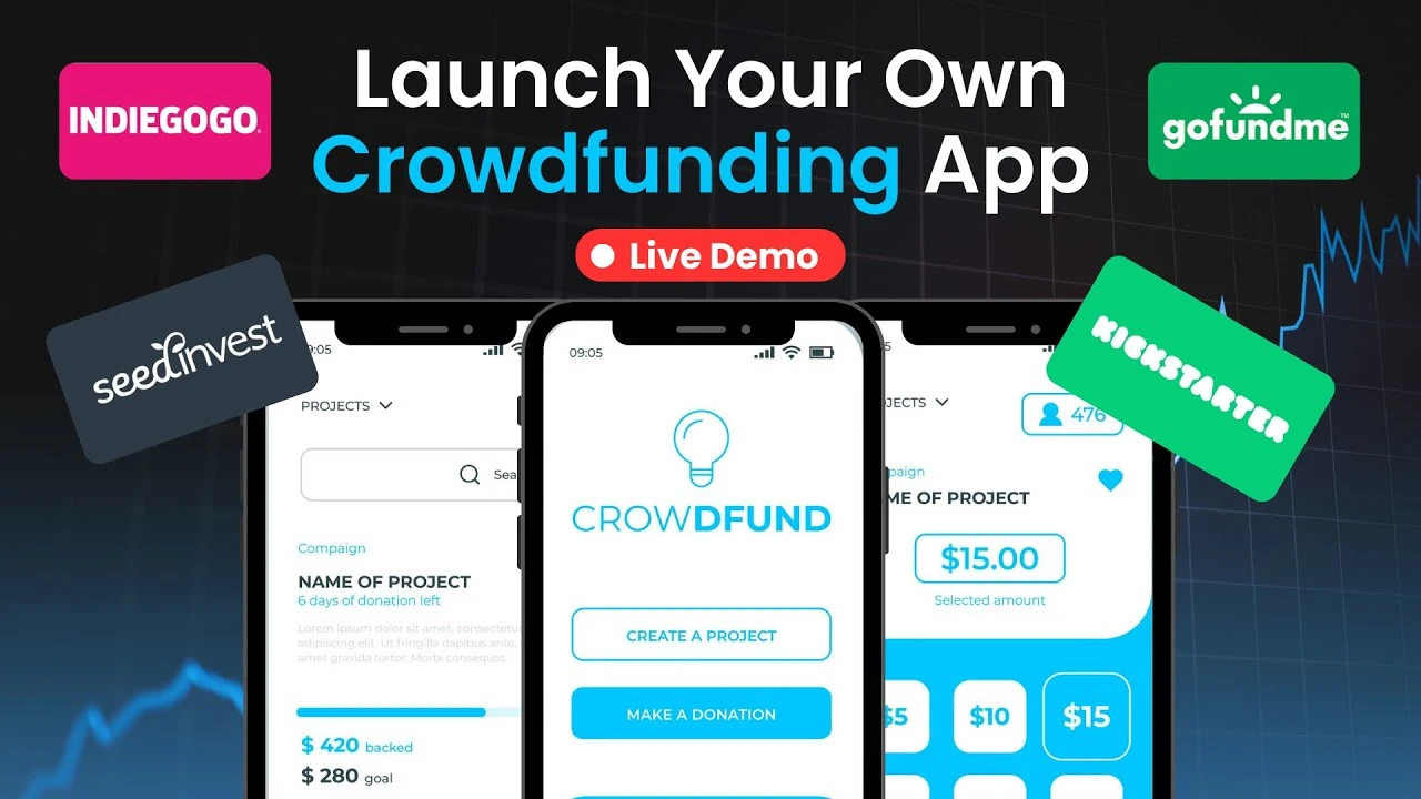 Crowdfunding and Donation App like GoFundMe, Kickstarter, or Indiegogo