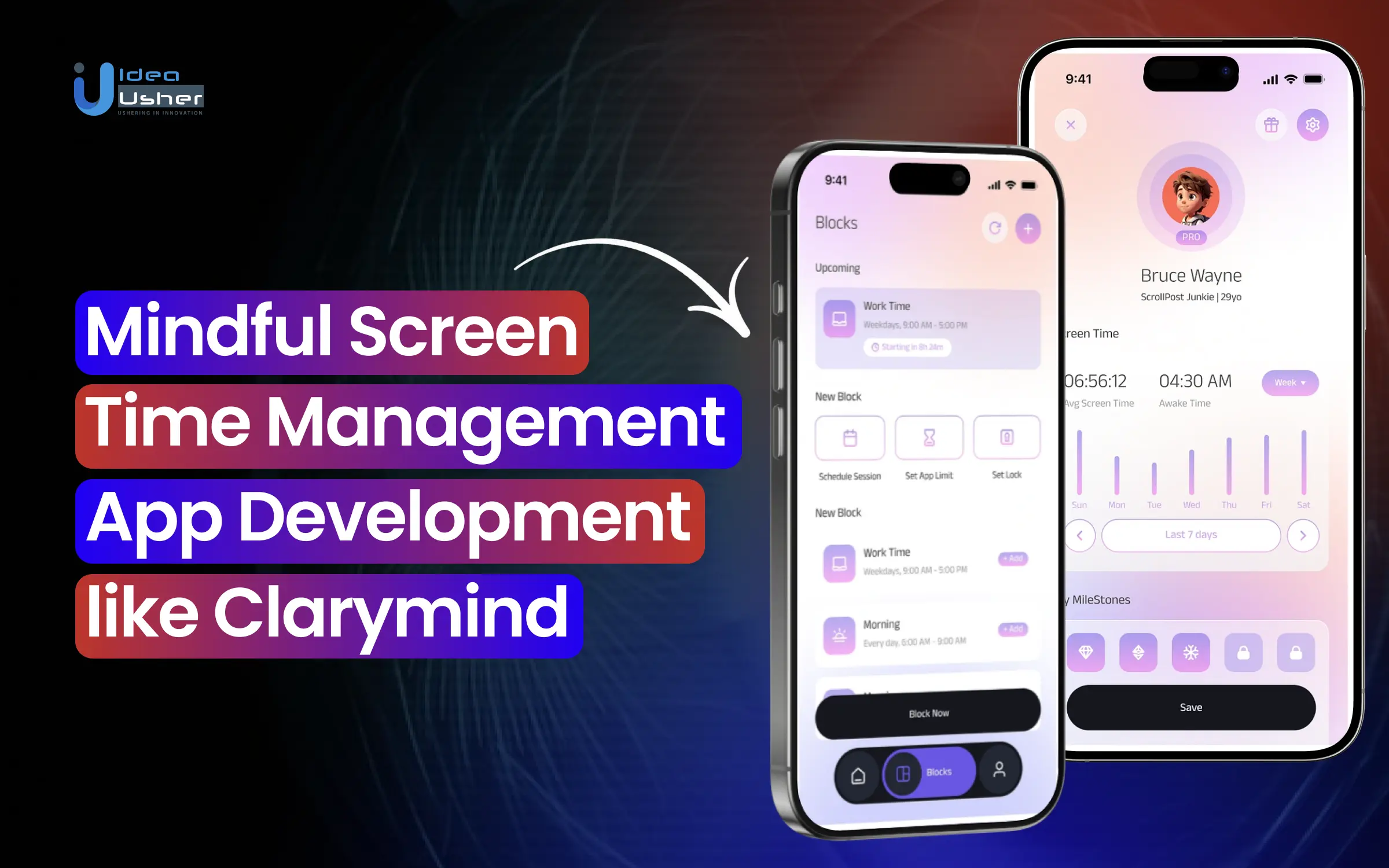 Mindful Screen Time Management App Development like Clarymind