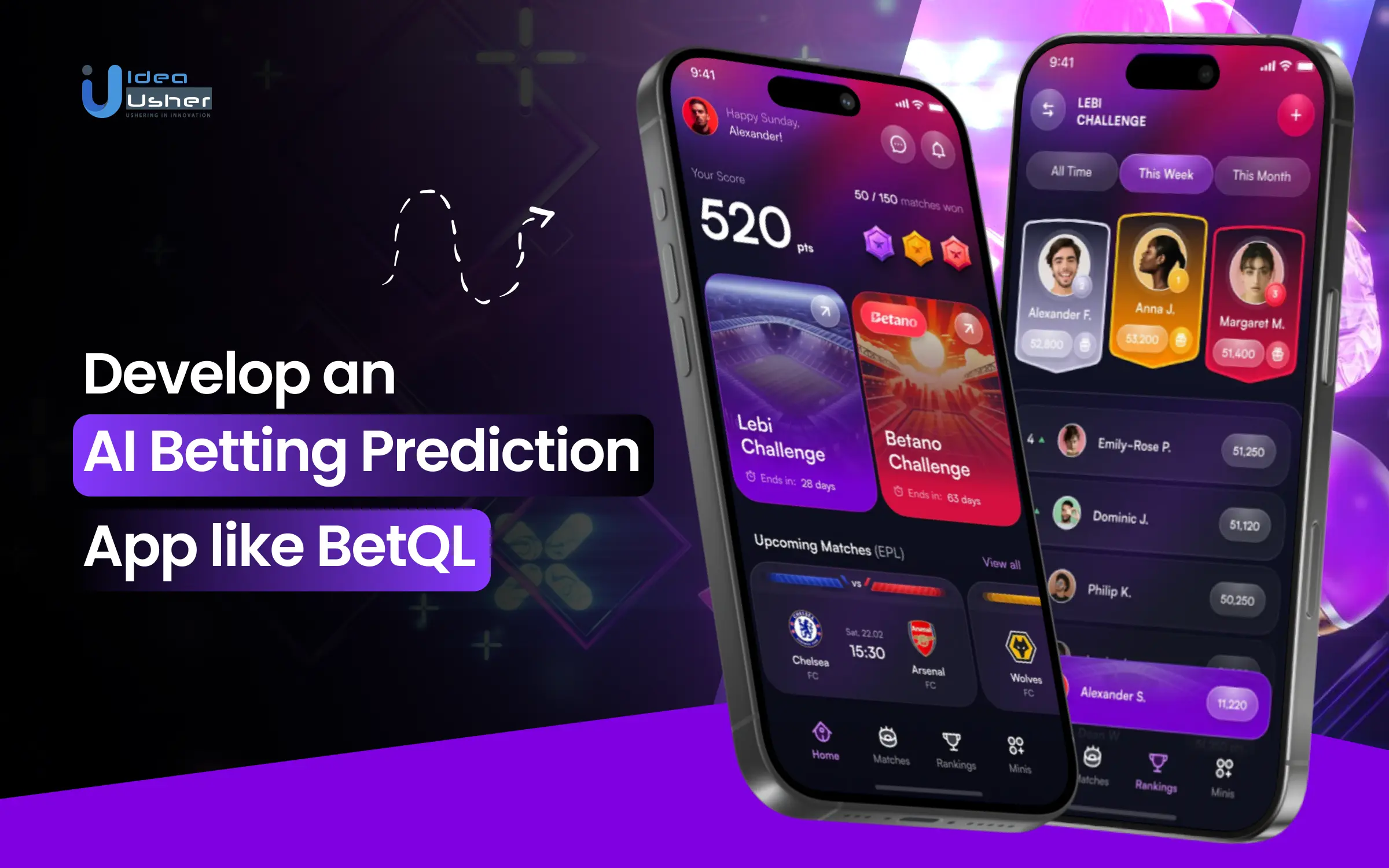 AI betting prediction app like BetQL development