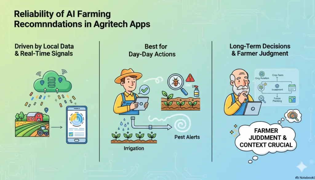 How Reliable are AI Farming Recommendations in Agritech Apps?