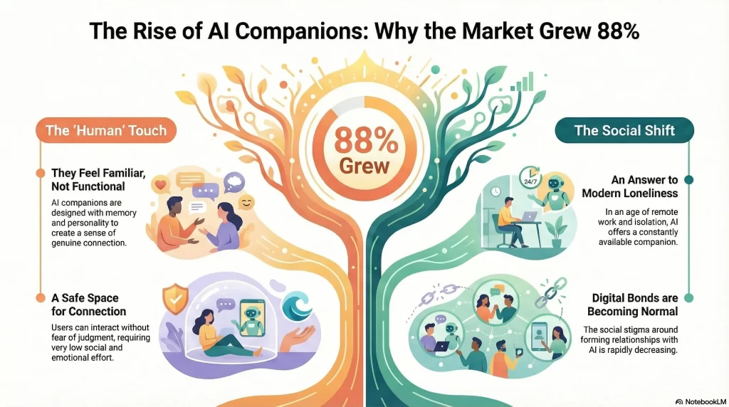 Why Did the AI Companion Apps Market Grow by 88%?
