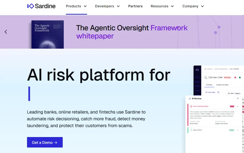 Sardine AI Risk & Identity Platform