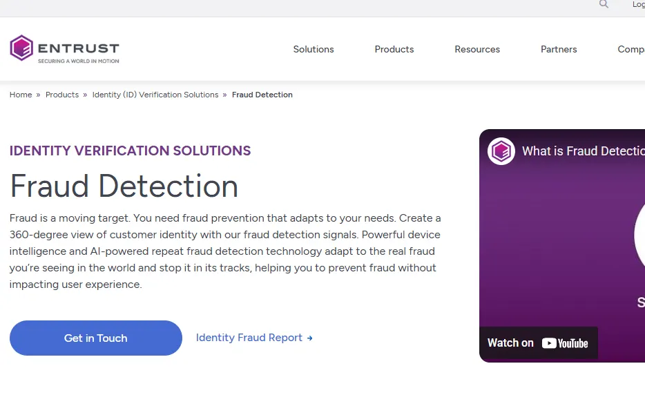 Entrust AI Identity & Fraud Solution