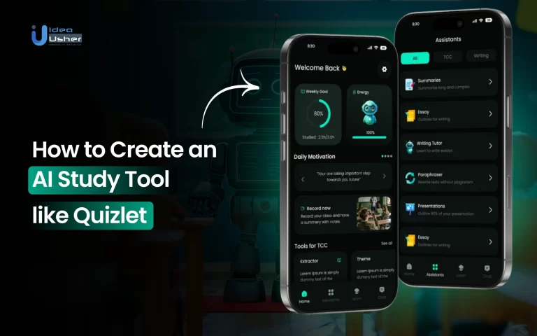 Quizlet-like AI study and quiz tool platform development