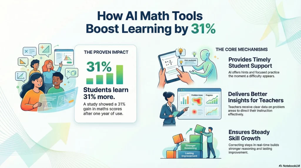 How AI Math Learning Tools Help Students Learn 31% More?