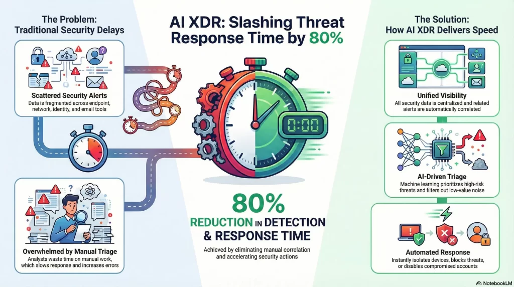 How AI XDR Tools Cut Detection and Response Time by 80%?