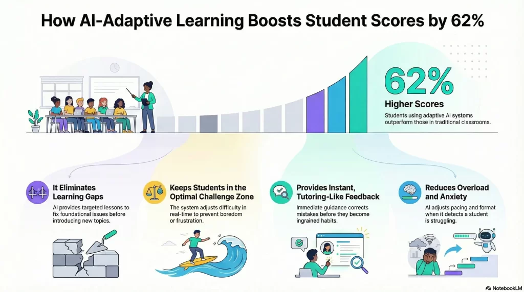 Why Students Scrore 62% Better with AI-Adaptive Learning?