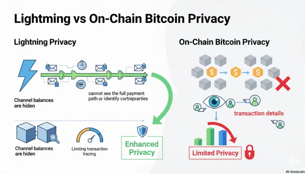 How Lightning Preserves Privacy Compared to On-Chain Bitcoin Transactions?