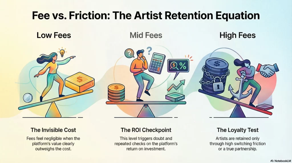 How Do Platform Fees Model Affect Long Term Artist Retention?