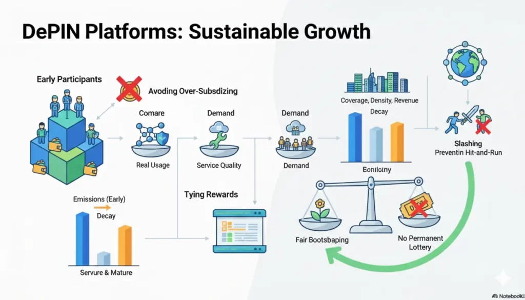 How Do DePIN Platforms Avoid Over-Subsidizing Early Participants?